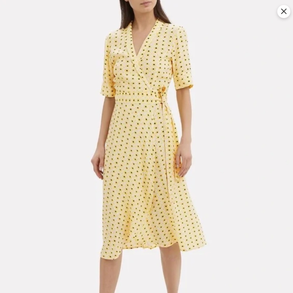 Ganni Floral Print Wrap Dress